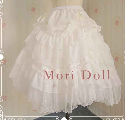 Mori Doll - Elegant Lolita Flounce Hemline Skirt Multicolors