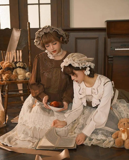 ZeeYe - Night Rose - Classic Lolita Shirt Double Layer Bow Embroidered Versatile Blouse