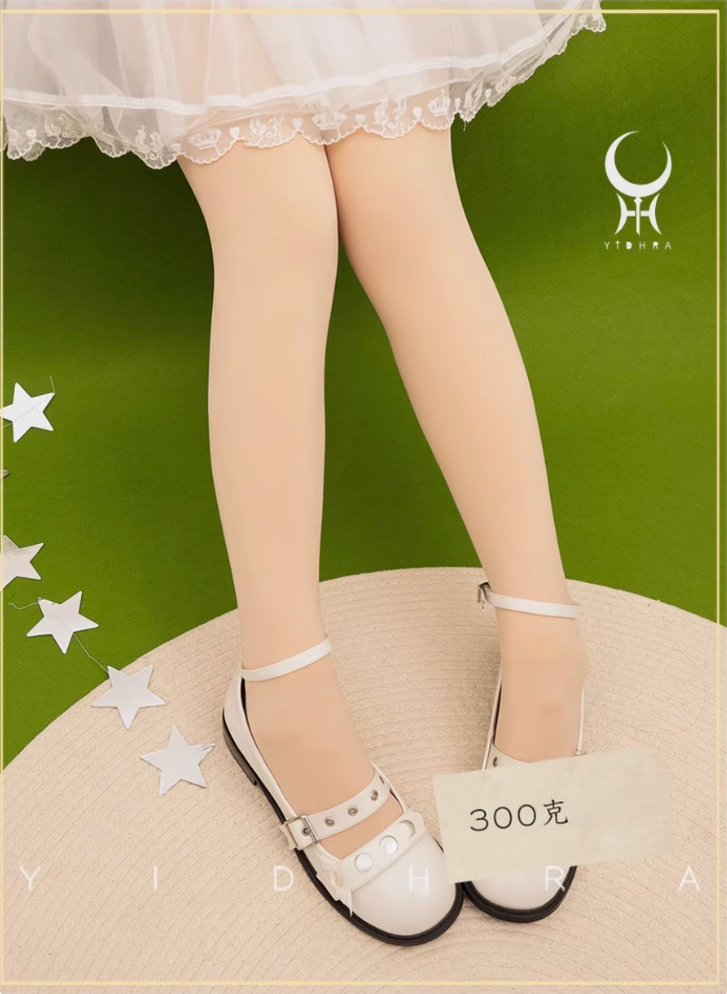 Yidhra - 120D Daily Lolita Velvet Spring Leggings, Solid Color