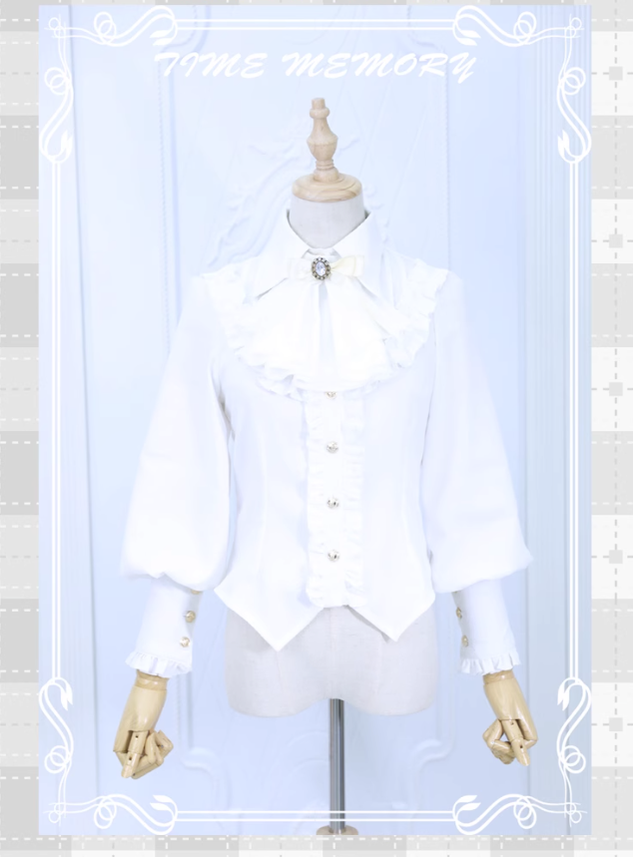 Time Memory - Elegant Lolita Slim Fit Mutton Sleeve Blouse