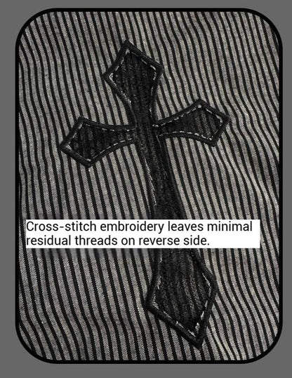 Susin Lolita - Striped Cross - Gothic Coordinated Lolita Set, Adjustable Blouse & Skirt