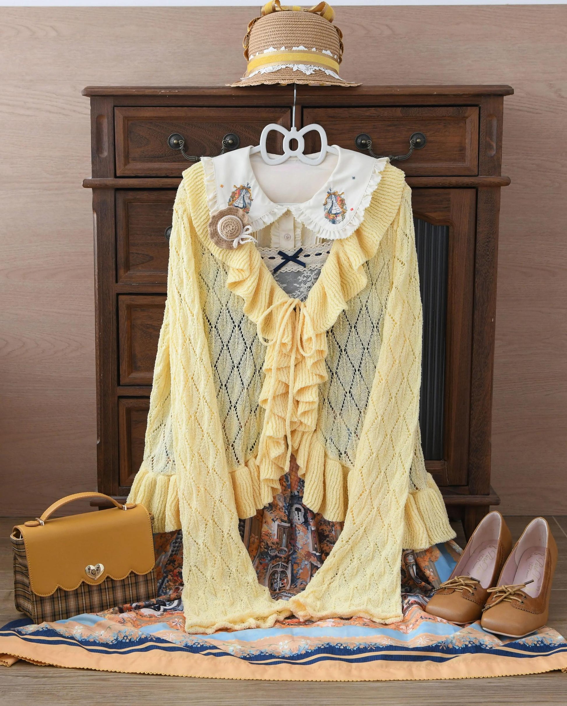 MIST - Sunset Bouquet - Elegant Lolita Cardigan, Flounce Hem