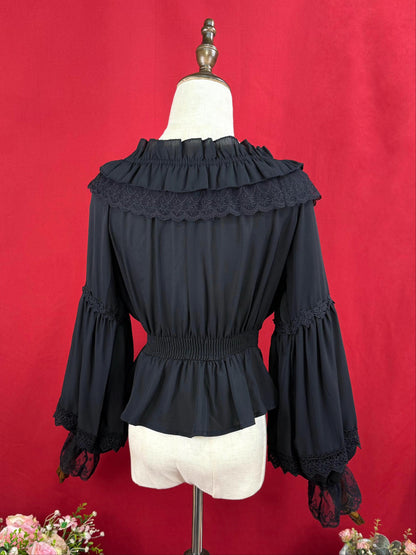DMFS Lolita - Chiffon Off-Shoulder Classic Lolita Blouse