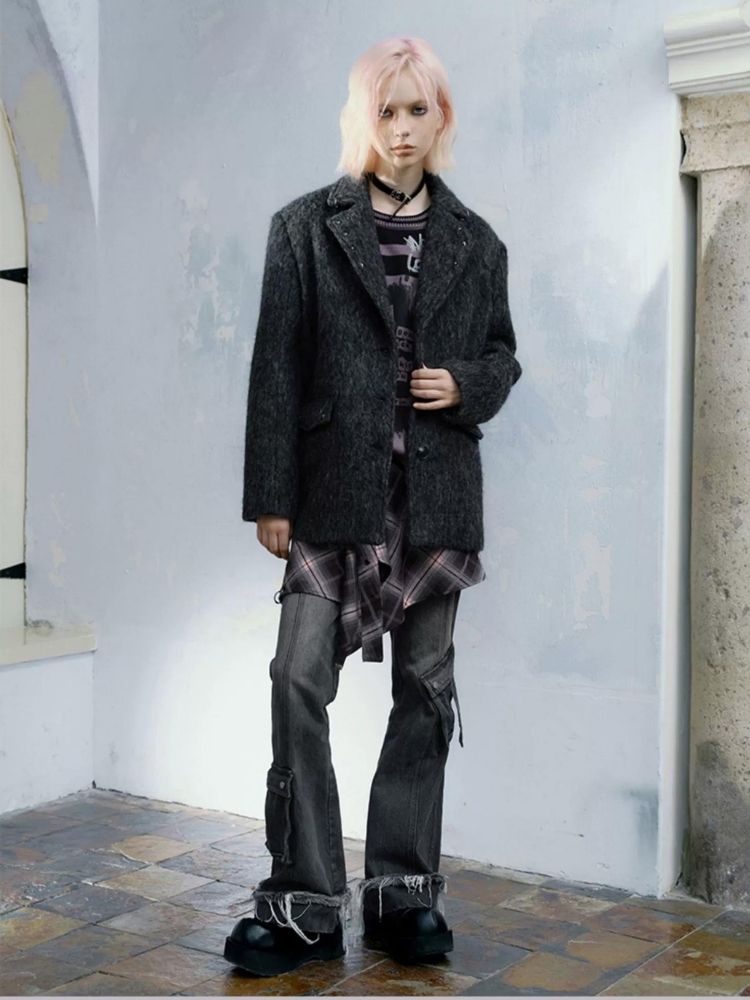 Tweed studded blazer【s0000004521】