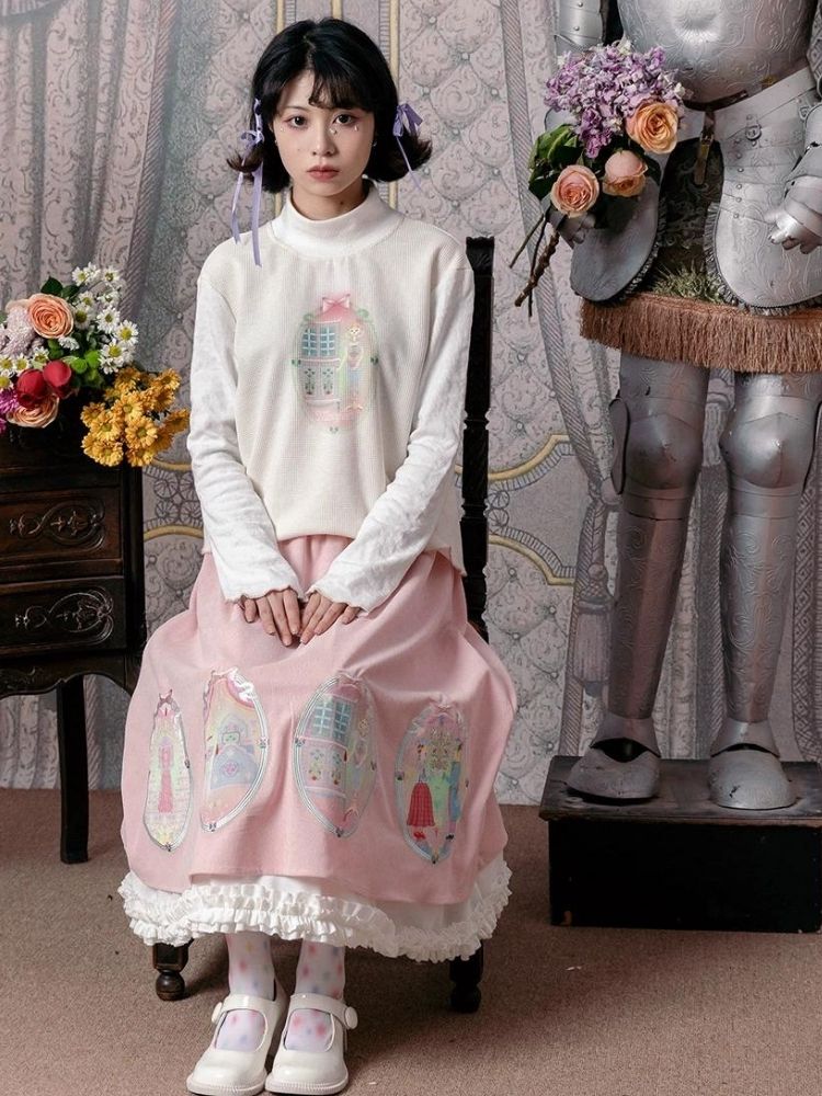 Half turtleneck cotton bottoming shirt 【s0000003604】