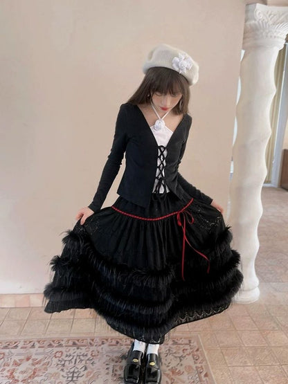 Lace Delicate Missy Long Half Skirt【s0000004906】