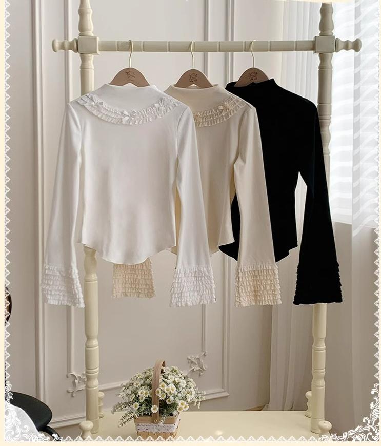 With PUJI - Snowfall - Winter Lolita Sweater Long Sleeve Knitted Innerwear