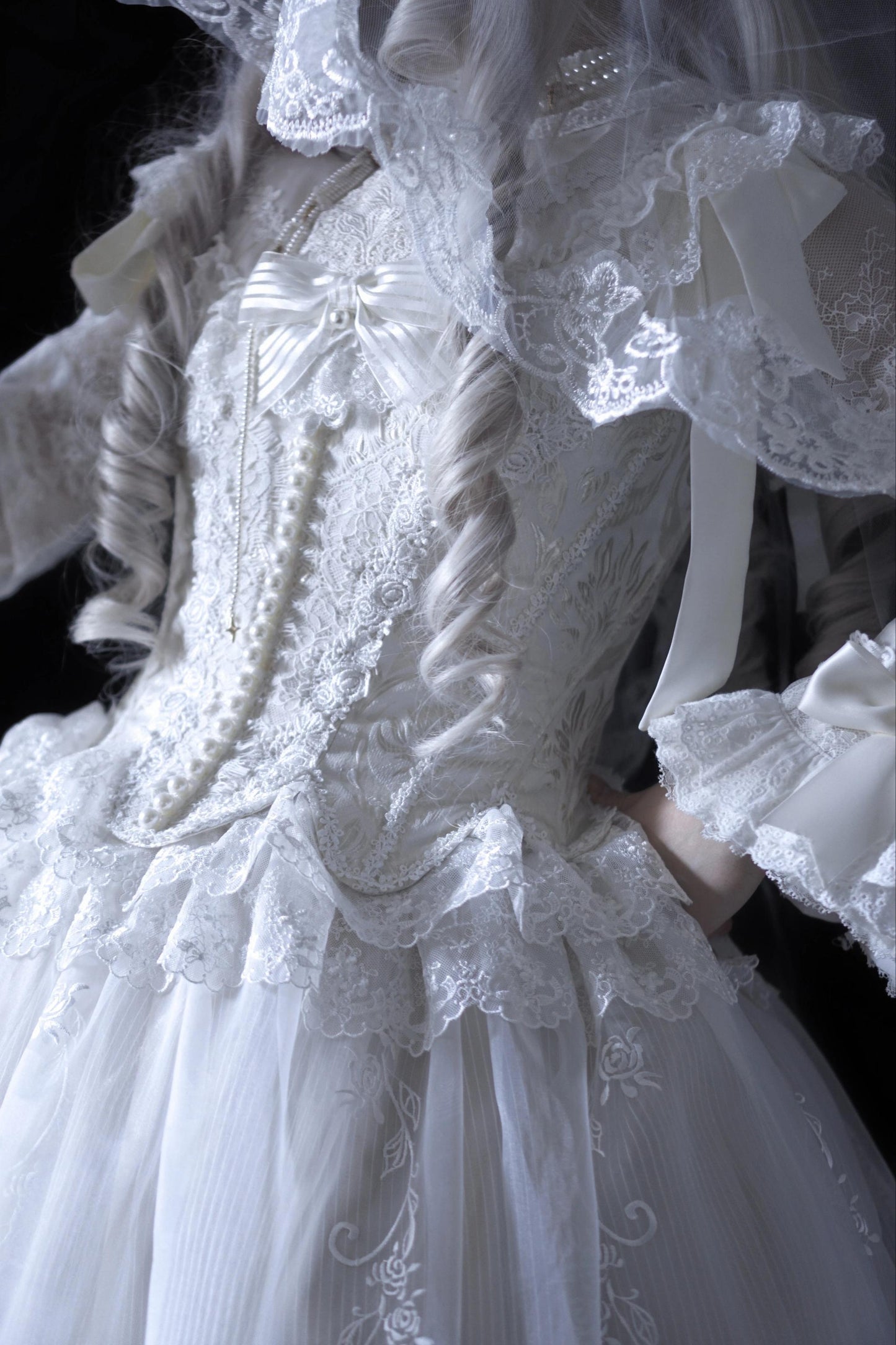 AuroraBorealis - Moonshadow - Gorgeous Wedding Lolita Dress Set Embroidered JSK SK and Bodice