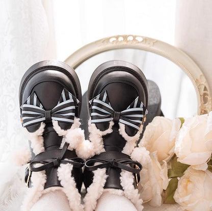 Beauty Bunny - Milk Bear - Winter Lolita Shoes Thick Sole Fleece Snow Boots