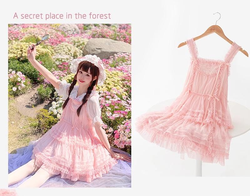 Polyhymnia - Secret Forest - Classic Lolita JSK Dress Multi-layered Dress Summer Gauze Dress