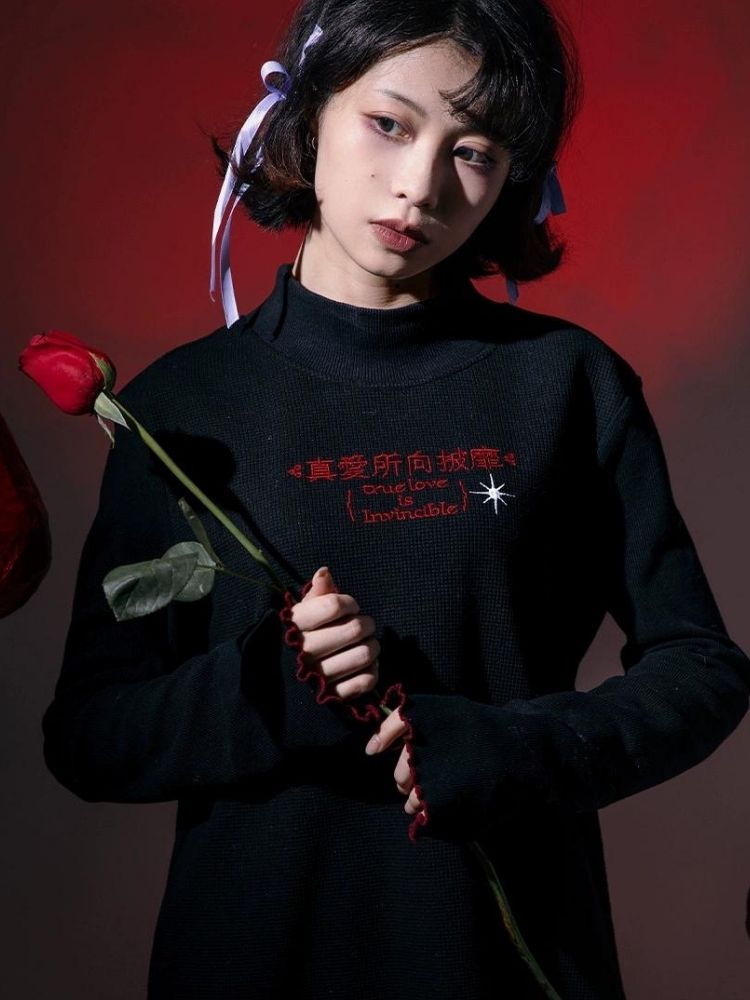 Half turtleneck cotton bottoming shirt 【s0000003604】