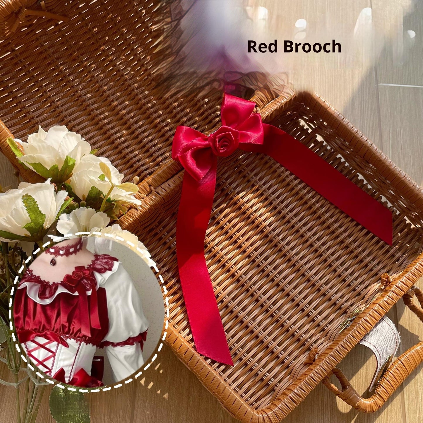 Uncle's Workshop - Stacked - Lolita Accessory Set Hairband Bow Trailing Brooch Choker