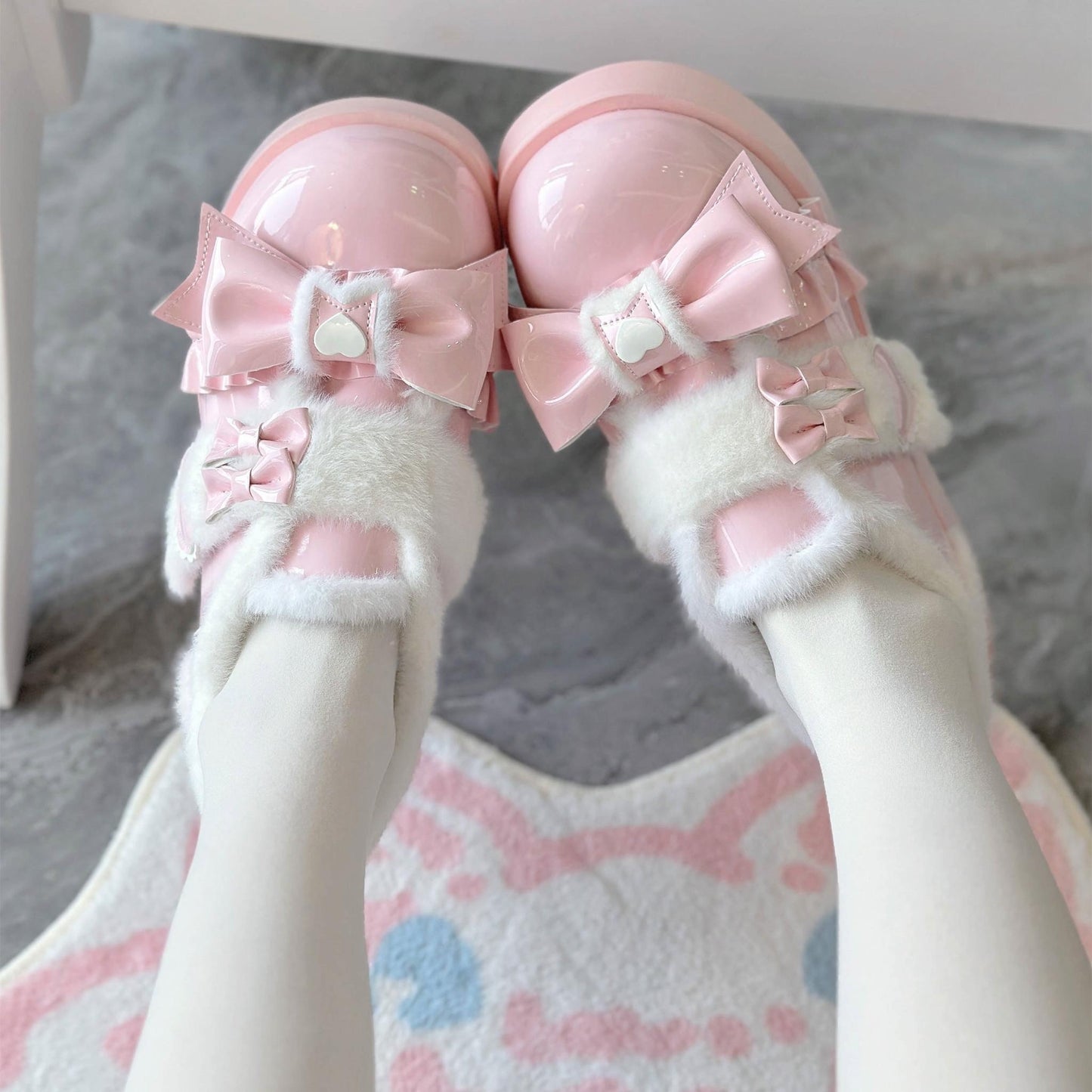 Puyuemeng - Cozy Cake - Winter Warm-lined Sweet Lolita Platform Shoes