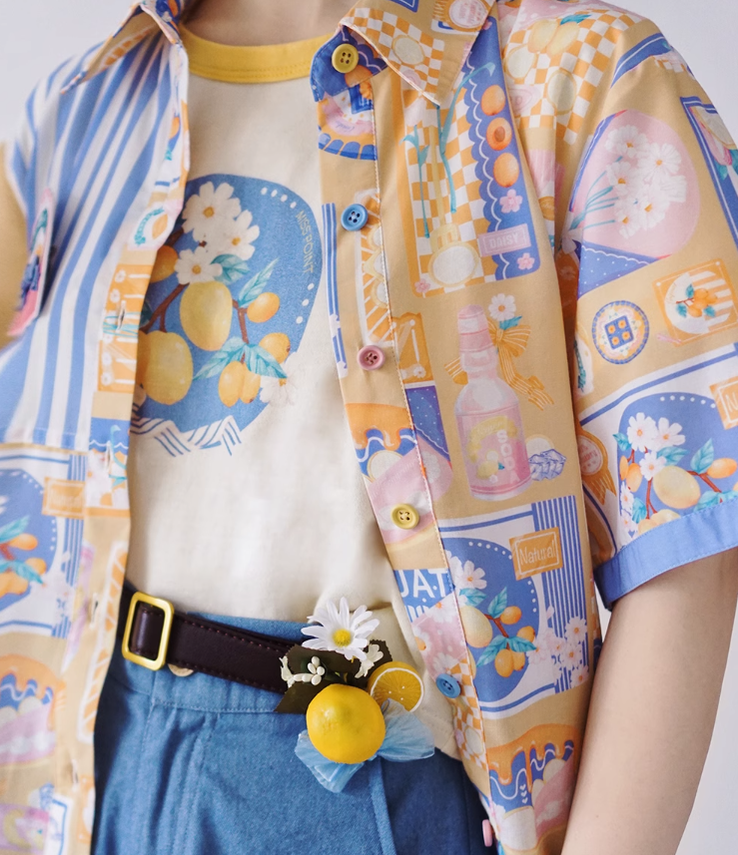 Miss Point - Daisy Lemon - Daily Lolita Lemon Print T-Shirt Customized