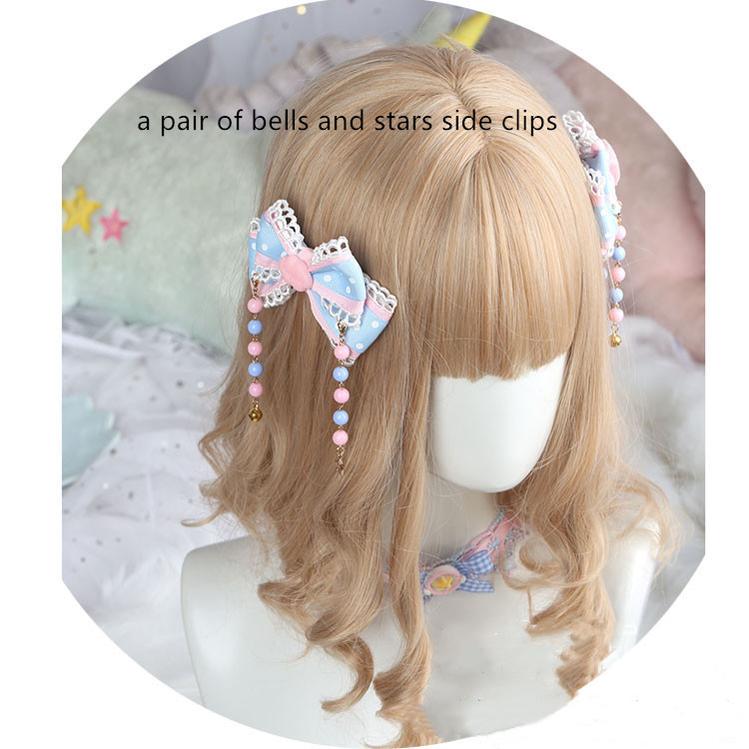 Manmeng - Pink and Blue Sweet Lolita Bow Headwear