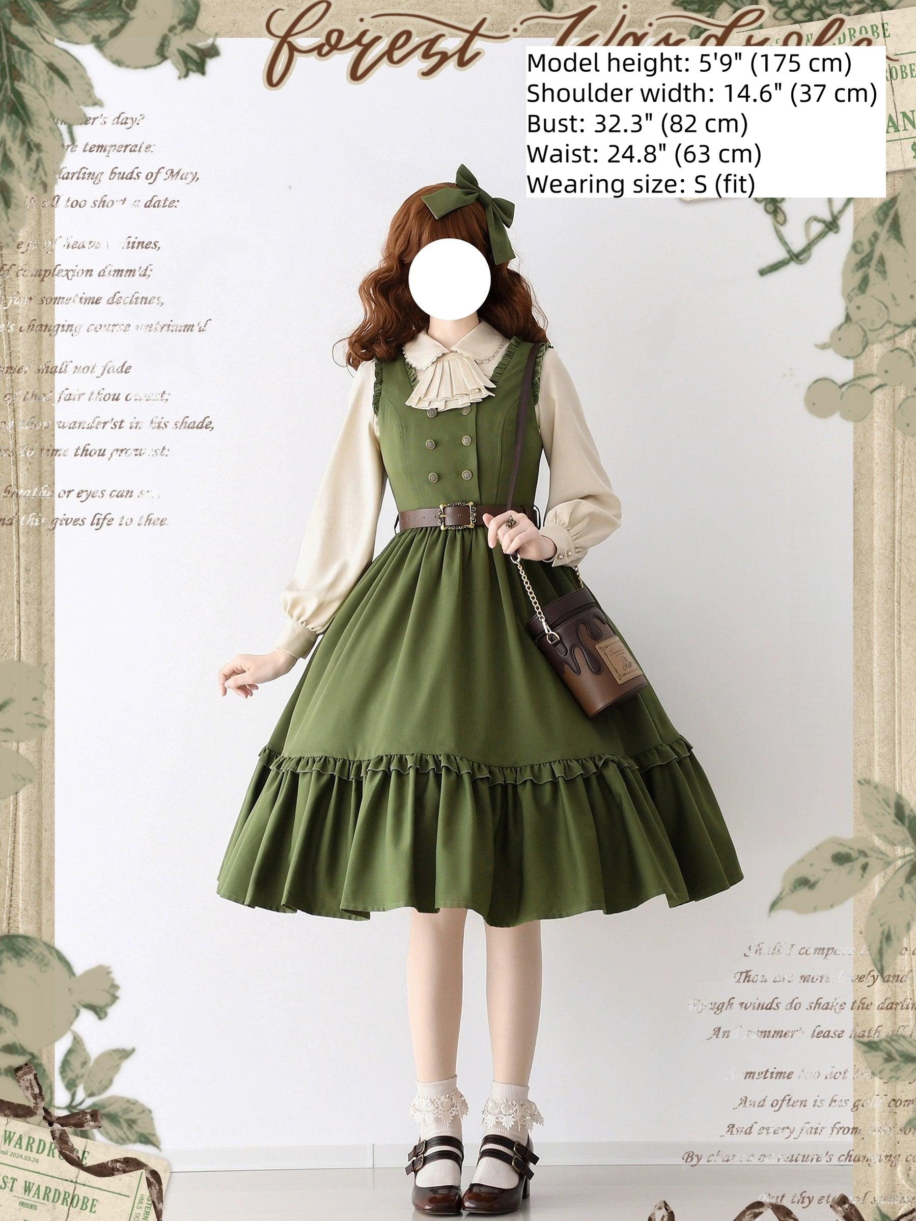 Forest Wardrobe - Little Manor - Classical Lolita JSK Dress & Long Sleeve Blouse