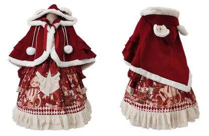 Your Princess - Bear Gift - Kawaii Lolita Christmas Dress and Cape