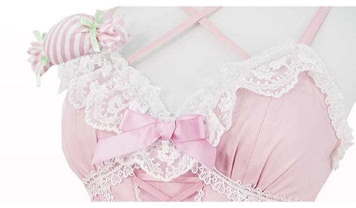 OCELOT - Sweety Gummy - Sweet Lolita JSK Dress Big Bow Flower Bud Lolita Dress