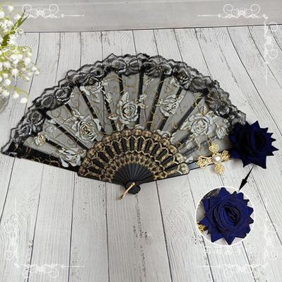 Cocoa Jam- Gothic Lolita Lace Gorgeous Folding Fan