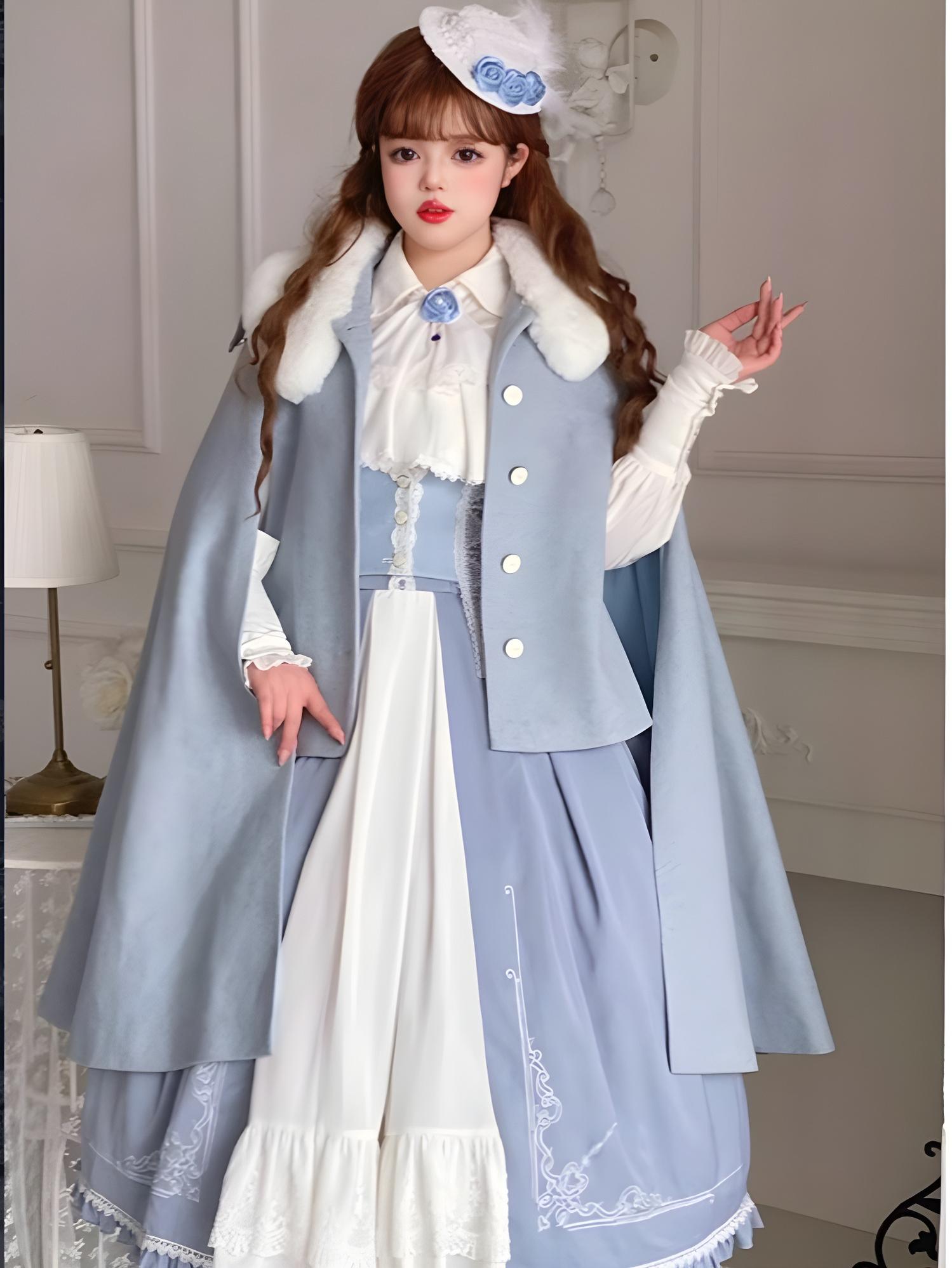 Polyhymnia - Miss Leisha - Classic Lolita Skirt Set Elegant Winter Cape