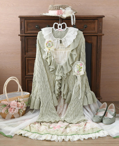 MIST - Sunset Bouquet - Elegant Lolita Cardigan, Flounce Hem