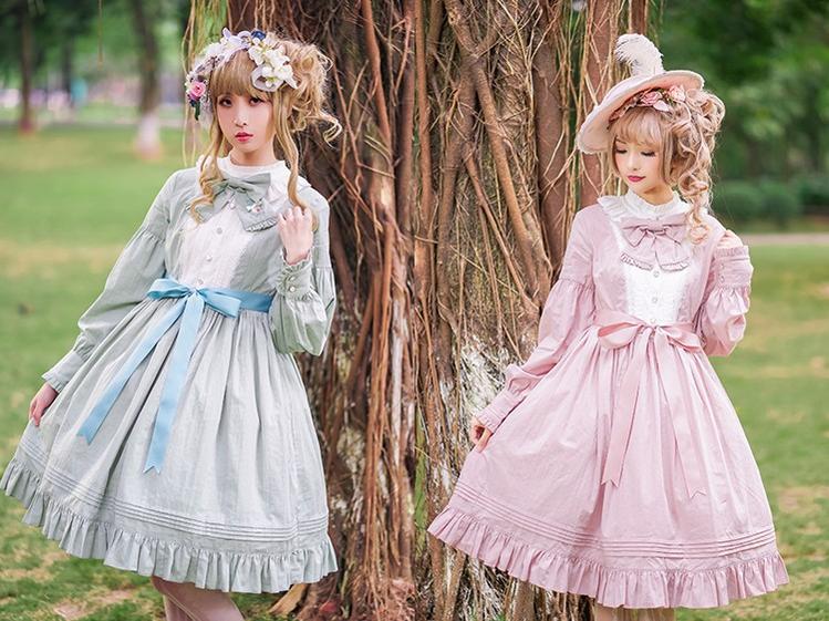 Chess Story - Vintage Lolita Long Sleeve OP Dress