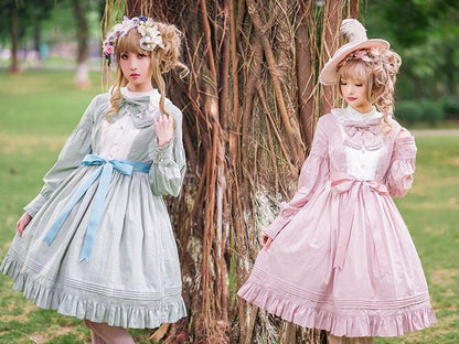 Chess Story - Vintage Lolita Long Sleeve OP Dress