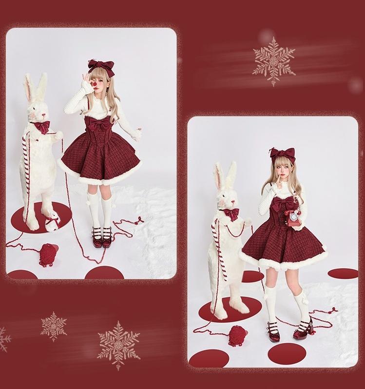 Tan Tuan - Winter Lolita Dress New Year Lolita JSK Plush Cape Set