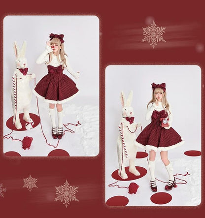 Tan Tuan - Winter Lolita Dress New Year Lolita JSK Plush Cape Set