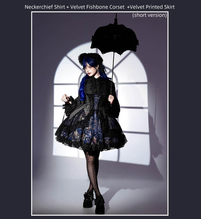 SUSIN - Night Traveler - Classic and Elegant Gothic Dress with Colorful Window Prints