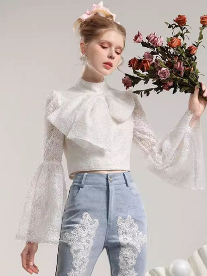 Lace Bow Slim Slim Short Inner【s0000006824】