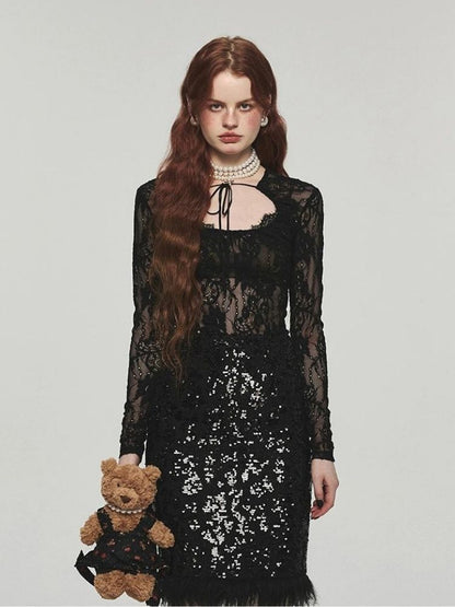 Slim fit long sleeve bottling tops【s0000004107】