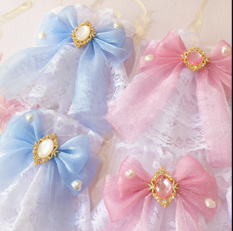 Sakura Home - Sweet Lolita Handmade Lace Bows Cuffs