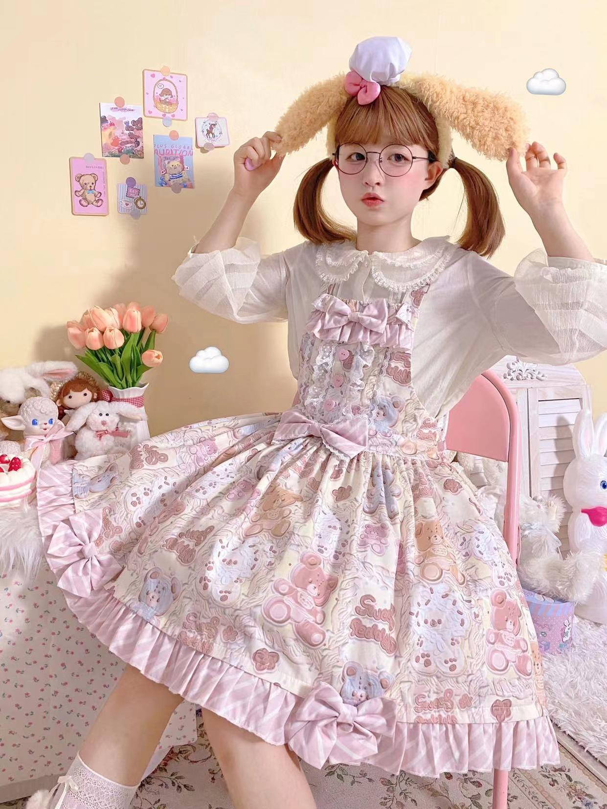 Akiyama Future Studio - Kawaii Little Bear Lolita Salopette Daily Lolita JSK