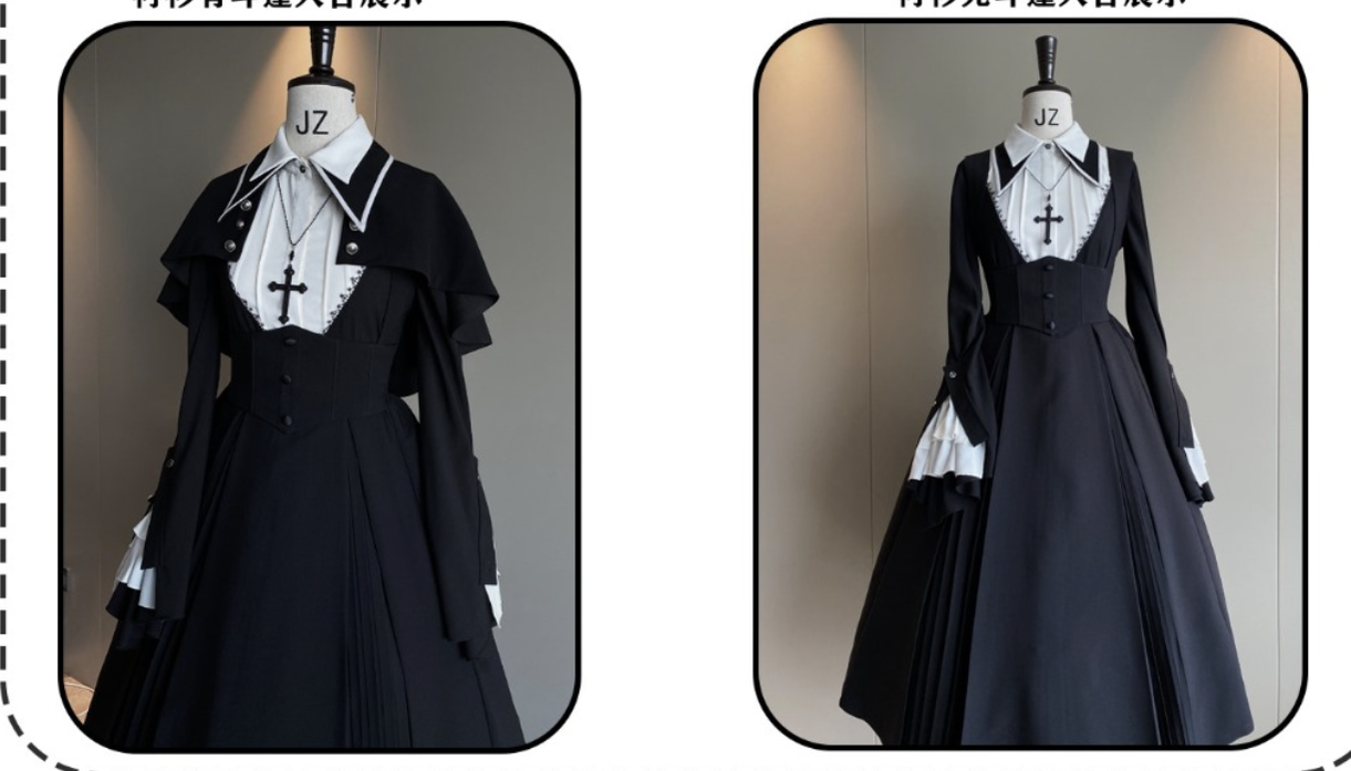 Susin Lolita - Cross Praise - Nun Style Gothic Lolita Dress and Blouse