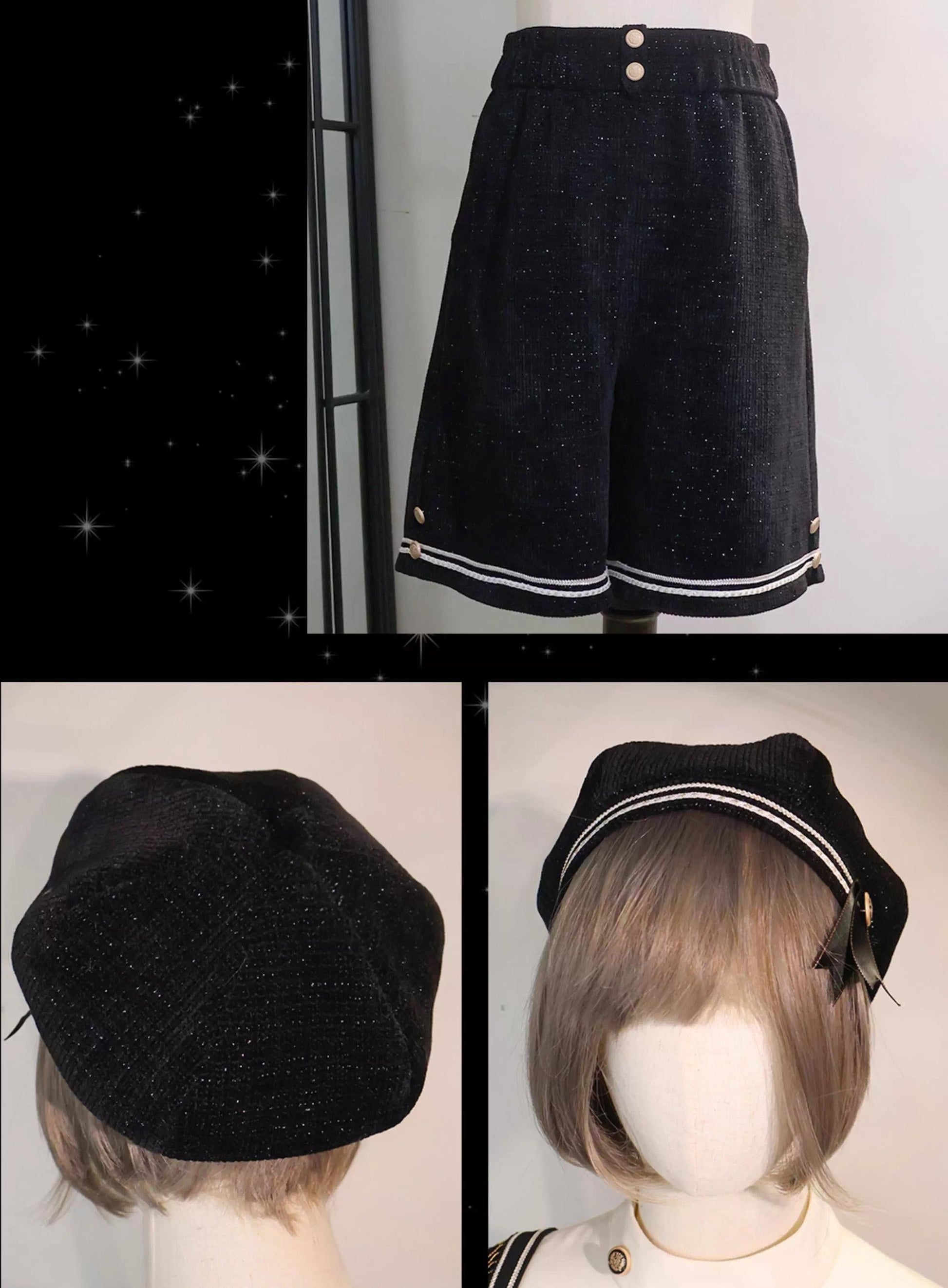 LizBird - Tomorrow Song - Ouji Lolita Loose Sweater and A-line Shorts