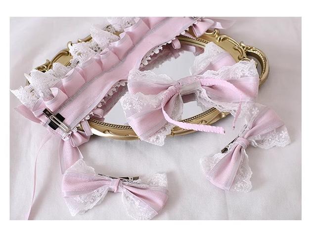 Xiaogui - Sweet Lolita Headdress Pink Handmade Christmas Accessories