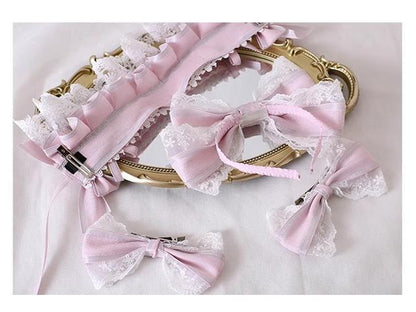 Xiaogui - Sweet Lolita Headdress Pink Handmade Christmas Accessories