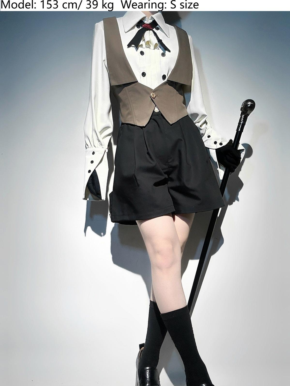 Designer's Gift - Narrative Poem - Ouji Lolita Shorts Suit with Shirt Cape and Vest