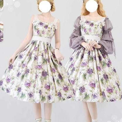 Forest Wardrobe - Forest Holiday - Elegant Lolita Foral Print JSK Dress Multicolors