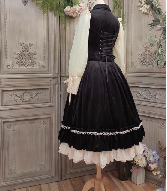 Miss Point - Rose Doll - Elegant Lolita Skirt High Waist Fishbone SK