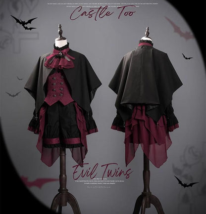 CastleToo - Evil Twins - Ouji Lolita Vest Shorts Skirt Set