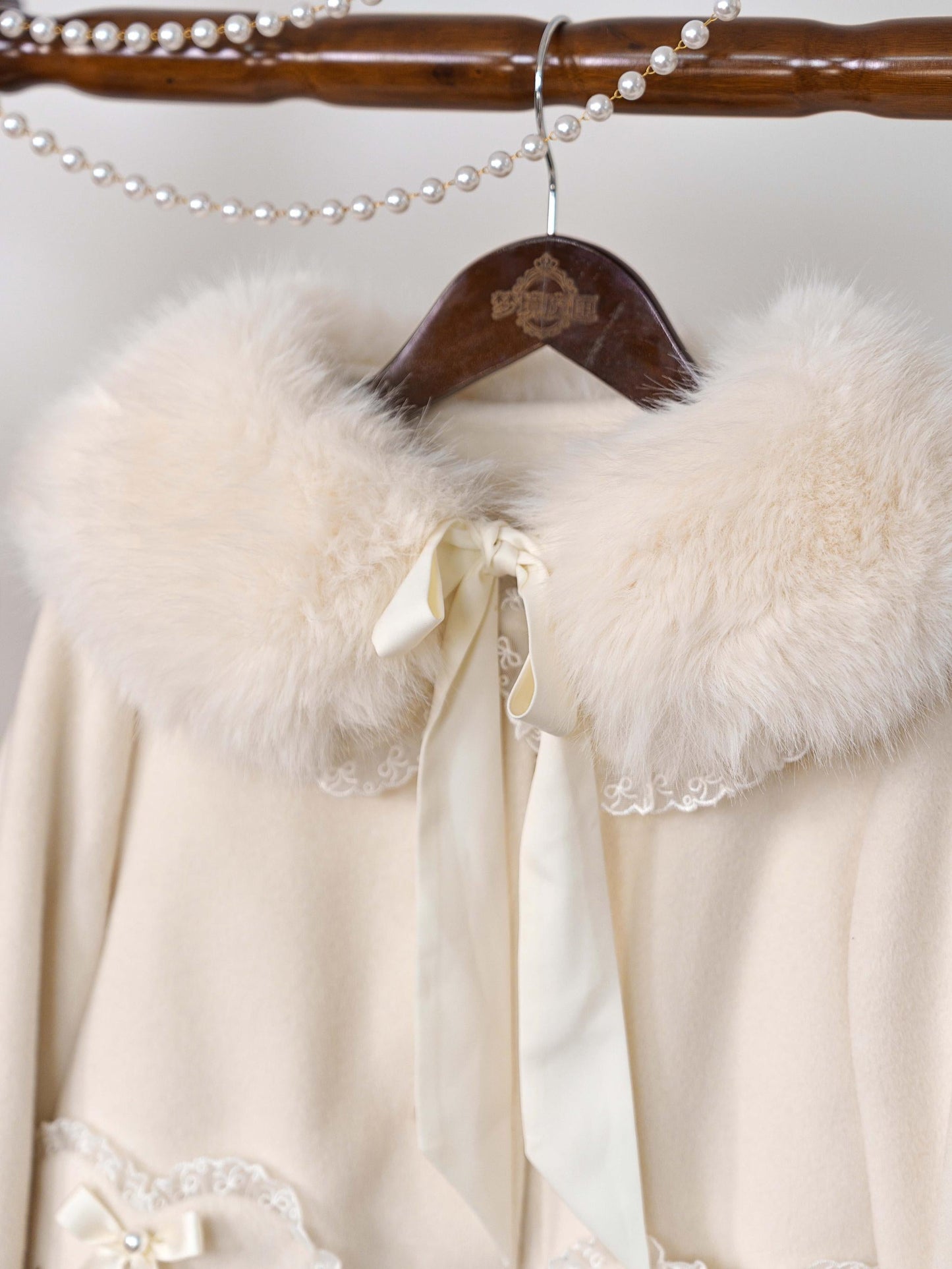 Dream Magic Box - Milk Puff - Winter Fleece-lined Sweet Lolita Coat, Detachable Collar