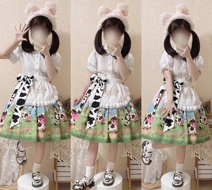 Chemical Romance - Sweetheart Farm - Sweet Lolita SK Cow Print Lolita Dress