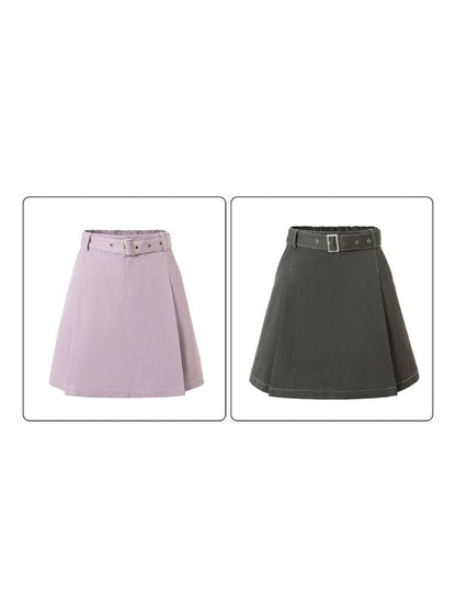 High-waisted contrasting color skirt【s0000003378】