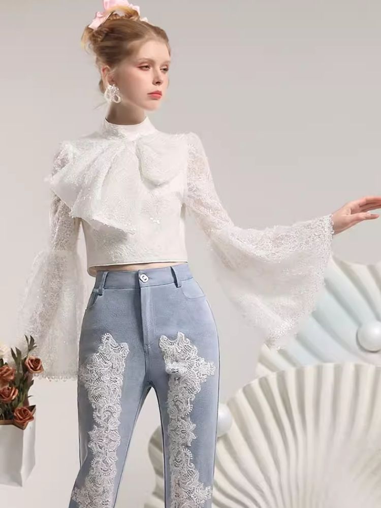 Lace Bow Slim Slim Short Inner【s0000006824】