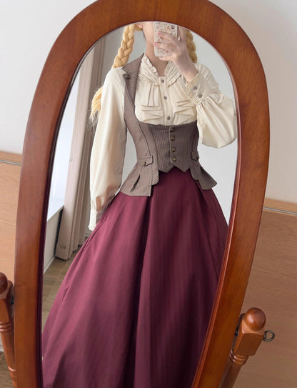 Forest Wardrobe - Forest Contract - Classic Lolita Striped Vest, Elastic Waist