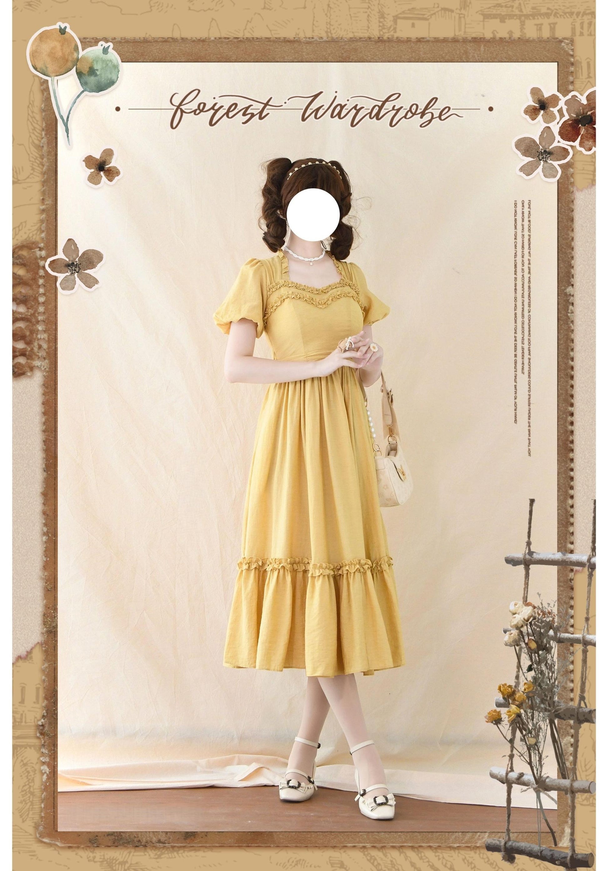 Forest Wardrobe - Forest Pastoral - Elegant Lolita Square Neck Long OP