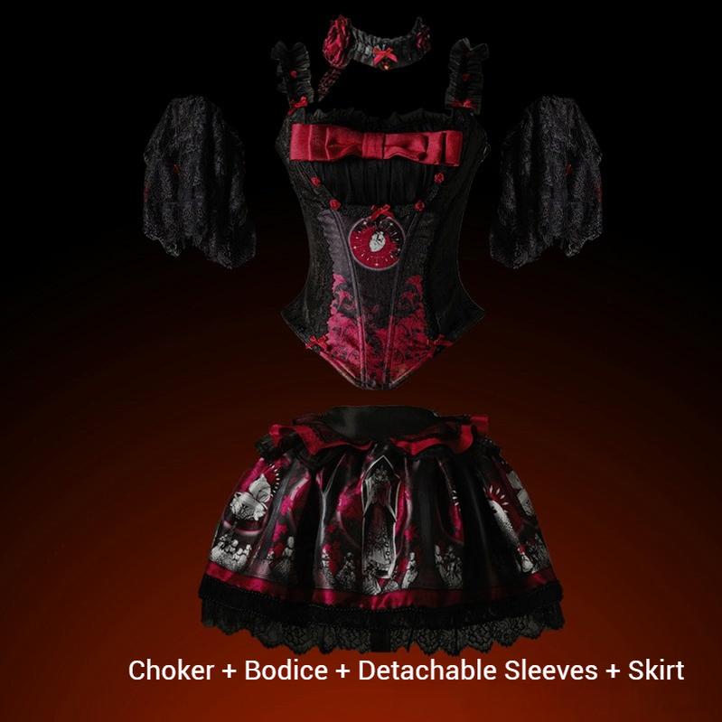 Caged Bird Hotel - Eclipsed Moon Gallery - Plus Size Halloween Gothic Lolita Skirt & Bodice Set
