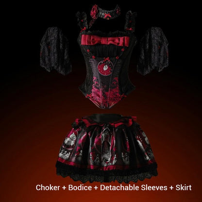 Caged Bird Hotel - Eclipsed Moon Gallery - Plus Size Halloween Gothic Lolita Skirt & Bodice Set